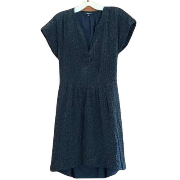 Silk Madewell dress blue womens size 4 - Picture 1 of 10